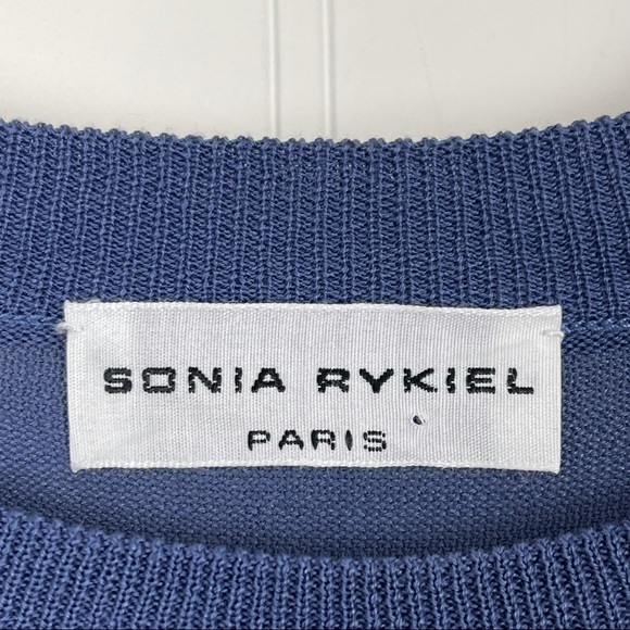 SONIA RYKIEL Intarsia Mimosa Short Sleeved Silk Blend Sweater - Picture 6 of 7